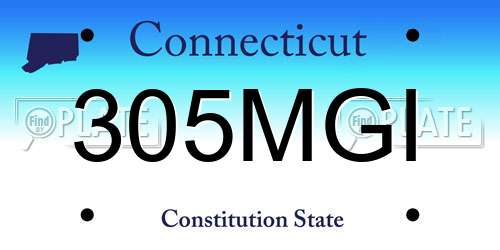 305MGI Connecticut License Plate