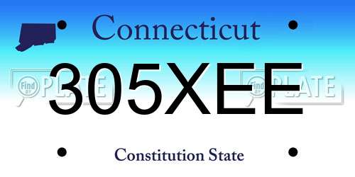305XEE Connecticut License Plate