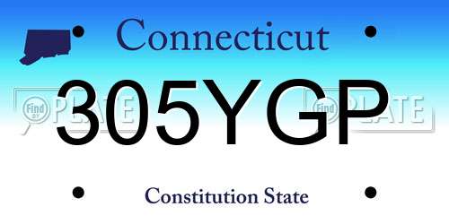305YGP Connecticut License Plate