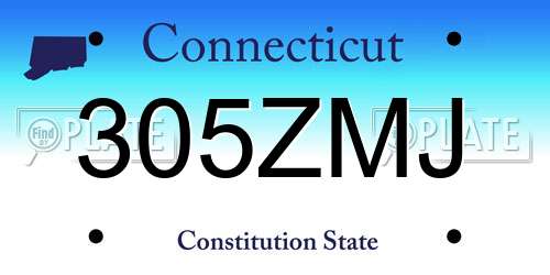 305ZMJ Connecticut License Plate