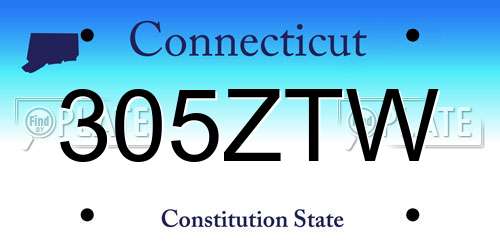 305ZTW Connecticut License Plate