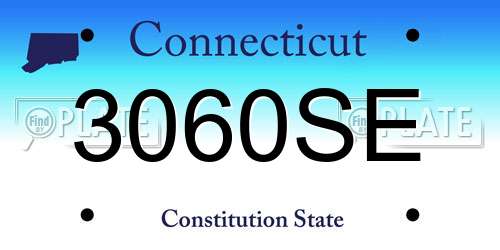 3060SE Connecticut License Plate