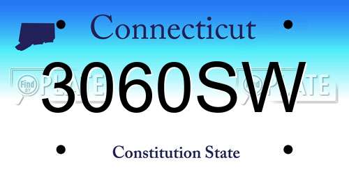 3060SW Connecticut License Plate