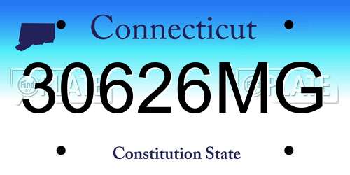 30626MG Connecticut License Plate