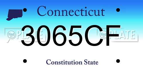 3065CF Connecticut License Plate
