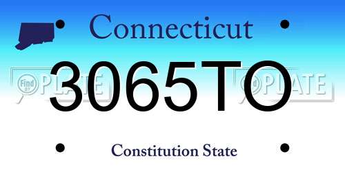 3065TO Connecticut License Plate