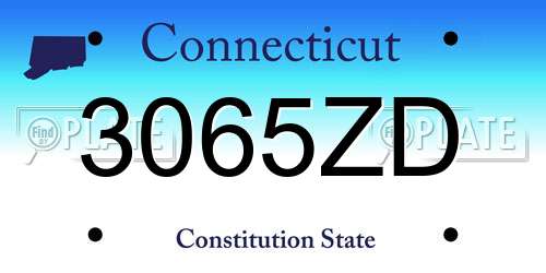 3065ZD Connecticut License Plate