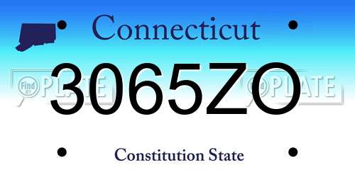 3065ZO Connecticut License Plate