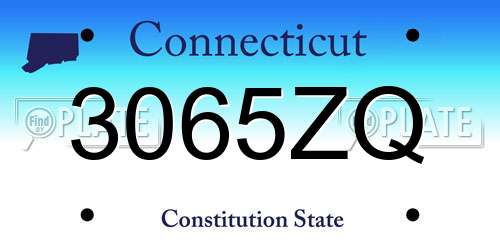 3065ZQ Connecticut License Plate
