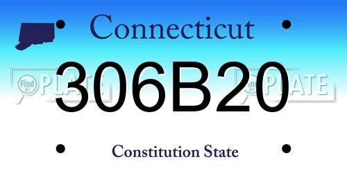 306B20 Connecticut License Plate