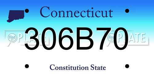 306B70 Connecticut License Plate