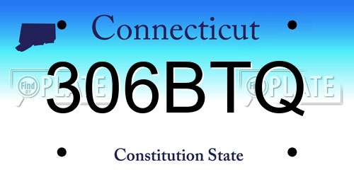 306BTQ Connecticut License Plate