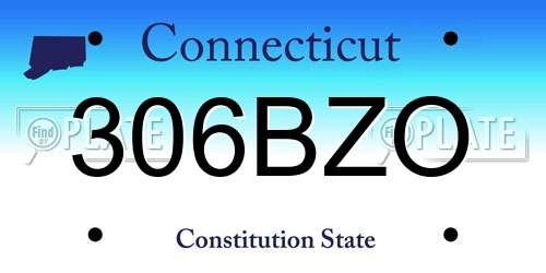 306BZO Connecticut License Plate