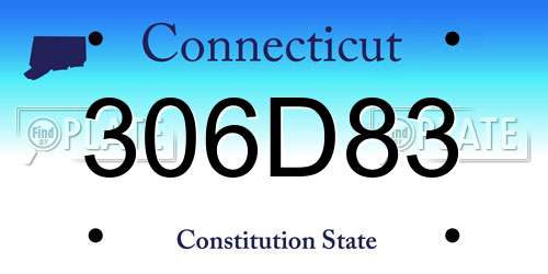 306D83 Connecticut License Plate