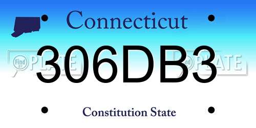 306DB3 Connecticut License Plate