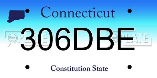 306DBE Connecticut License Plate