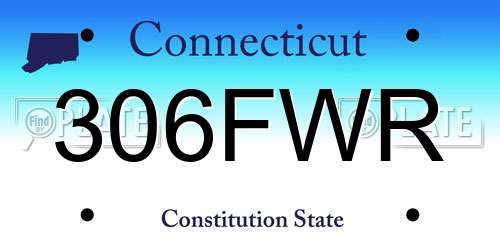 306FWR Connecticut License Plate