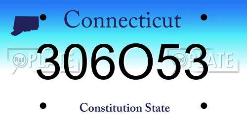 306O53 Connecticut License Plate