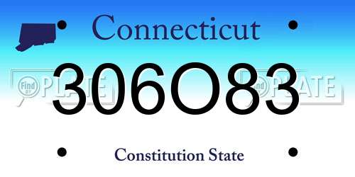 306O83 Connecticut License Plate