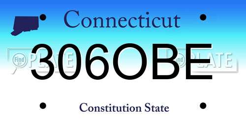 306OBE Connecticut License Plate