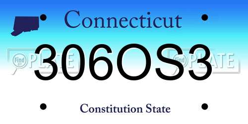 306OS3 Connecticut License Plate
