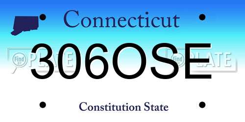 306OSE Connecticut License Plate