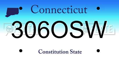 306OSW Connecticut License Plate