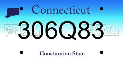 306Q83 Connecticut License Plate
