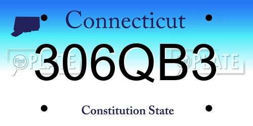 306QB3 Connecticut License Plate