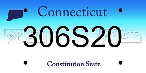 306S20 Connecticut License Plate