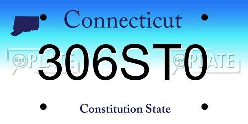306ST0 Connecticut License Plate