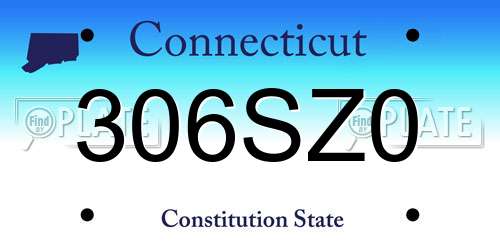 306SZ0 Connecticut License Plate
