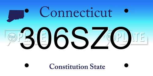 306SZO Connecticut License Plate