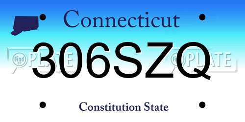 306SZQ Connecticut License Plate