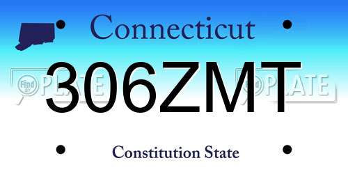 306ZMT Connecticut License Plate