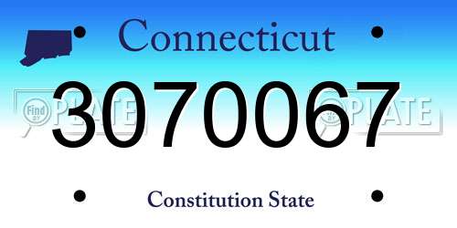 3070067 Connecticut License Plate