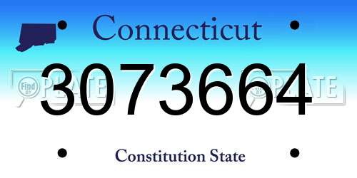 3073664 Connecticut License Plate