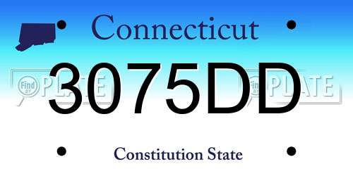 3075DD Connecticut License Plate