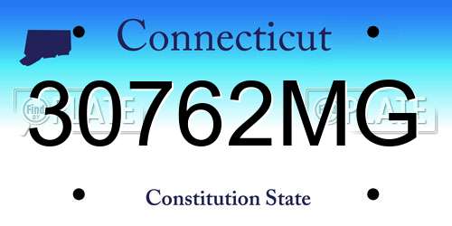 30762MG Connecticut License Plate