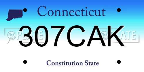 307CAK Connecticut License Plate