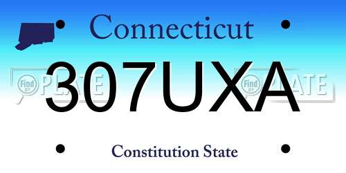 307UXA Connecticut License Plate