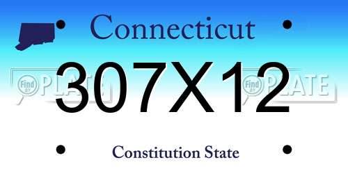 307X12 Connecticut License Plate