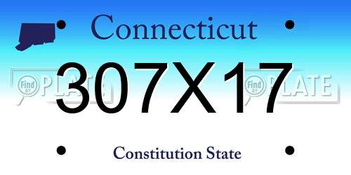 307X17 Connecticut License Plate