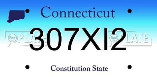 307XI2 Connecticut License Plate