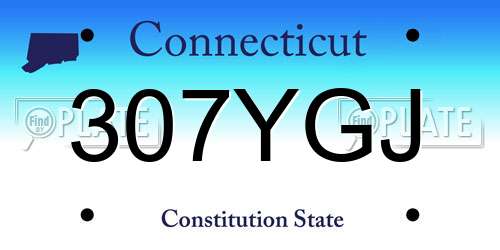 307YGJ Connecticut License Plate