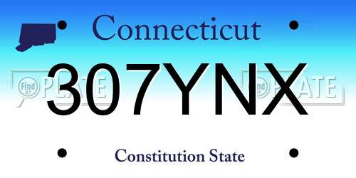 307YNX Connecticut License Plate