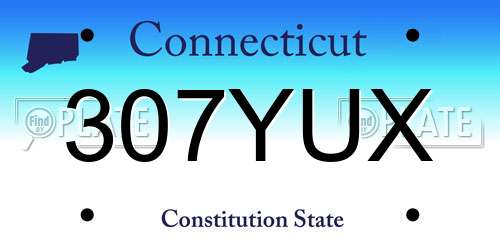 307YUX Connecticut License Plate
