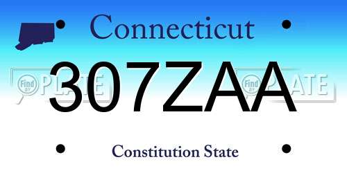 307ZAA Connecticut License Plate