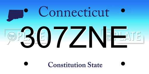 307ZNE Connecticut License Plate