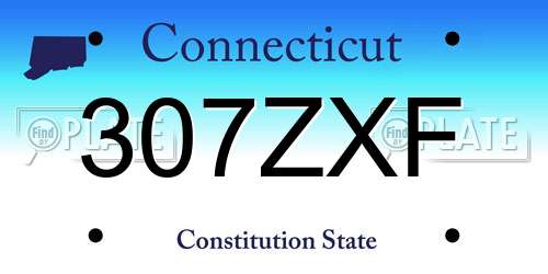 307ZXF Connecticut License Plate